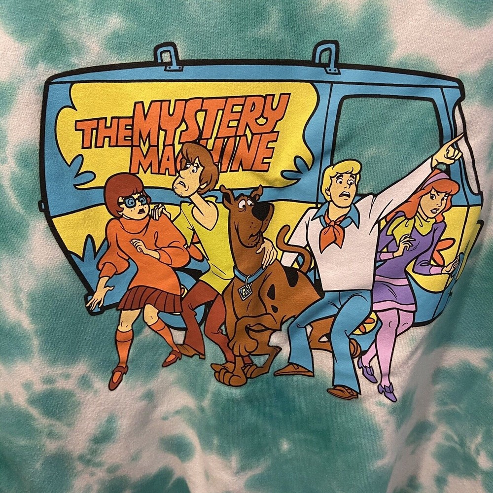 Scooby-Doo and the Gang The Mystery Machine Tie-Dye Green Sweatshirt Size Large